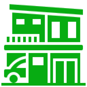 Green icon of a hand holding a credit card with a checkmark.